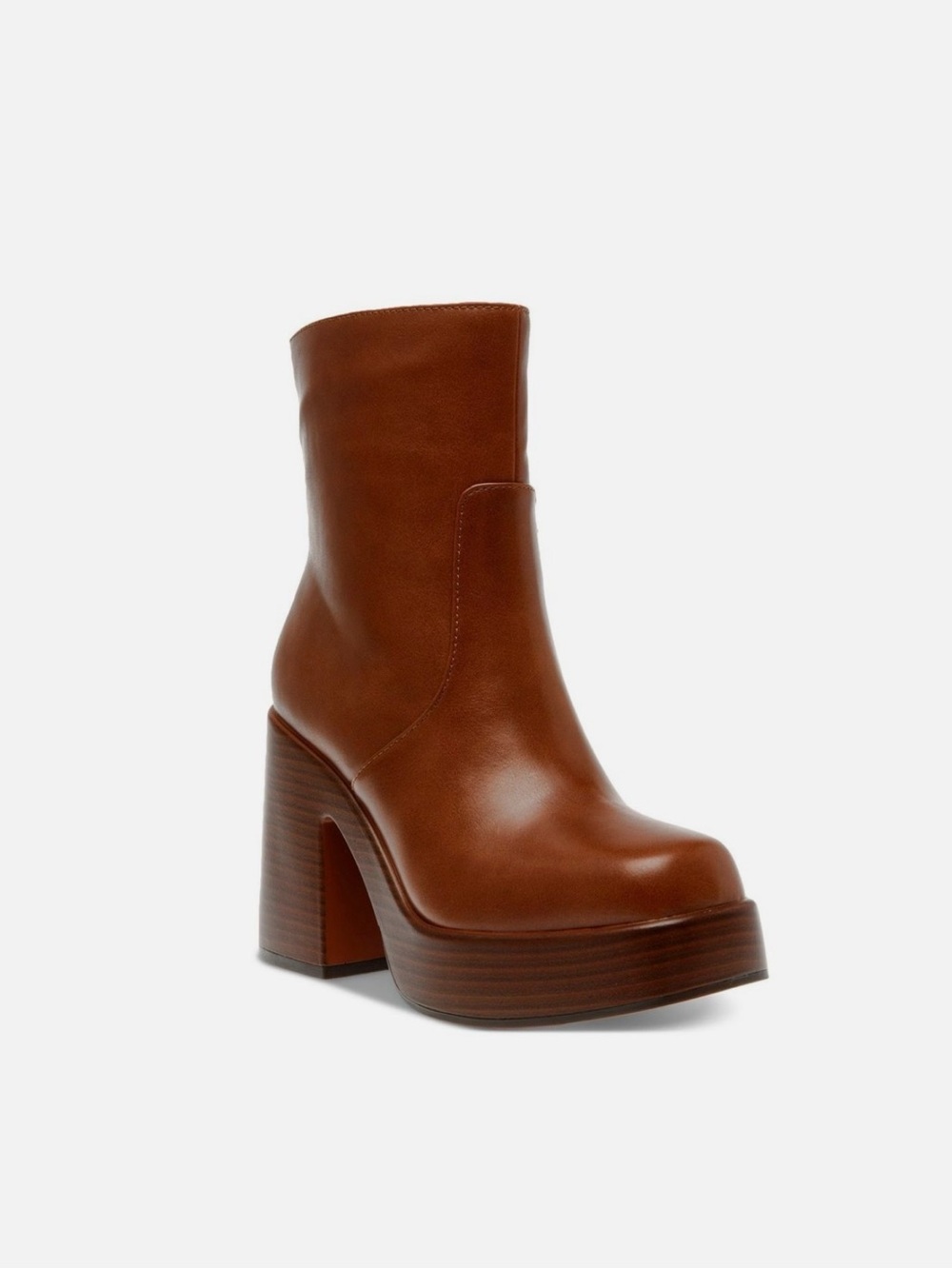 Wild Pair Cognac Platform Ankle Boots